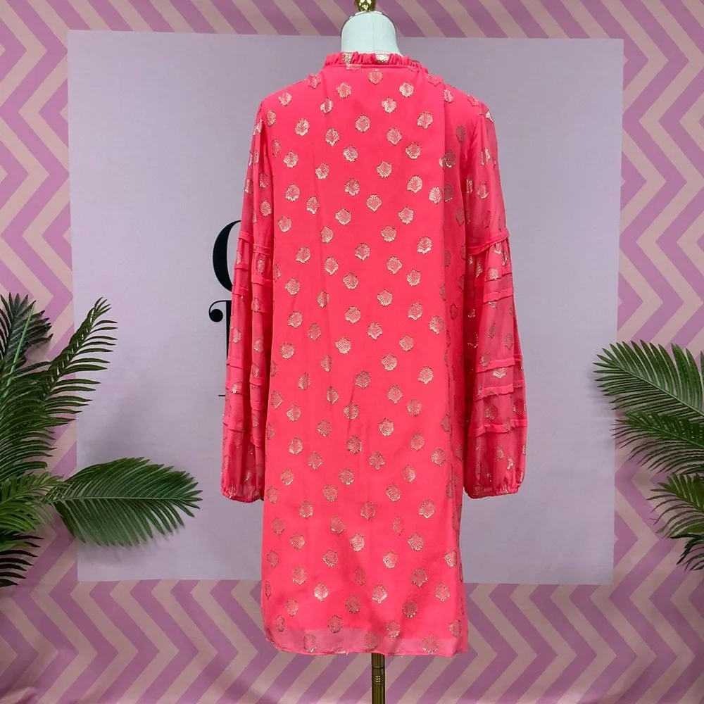 Lilly Pulitzer Vibrant Pink Dress with Gold Details - Picture 2 of 4